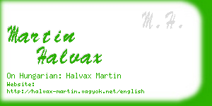 martin halvax business card